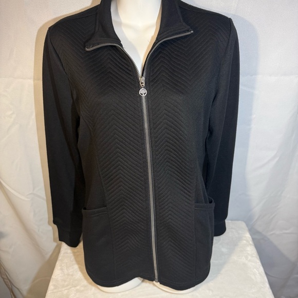 healing hands Jackets & Blazers - Healing‎ Hands Black Quilted Zip Front Jacket Small